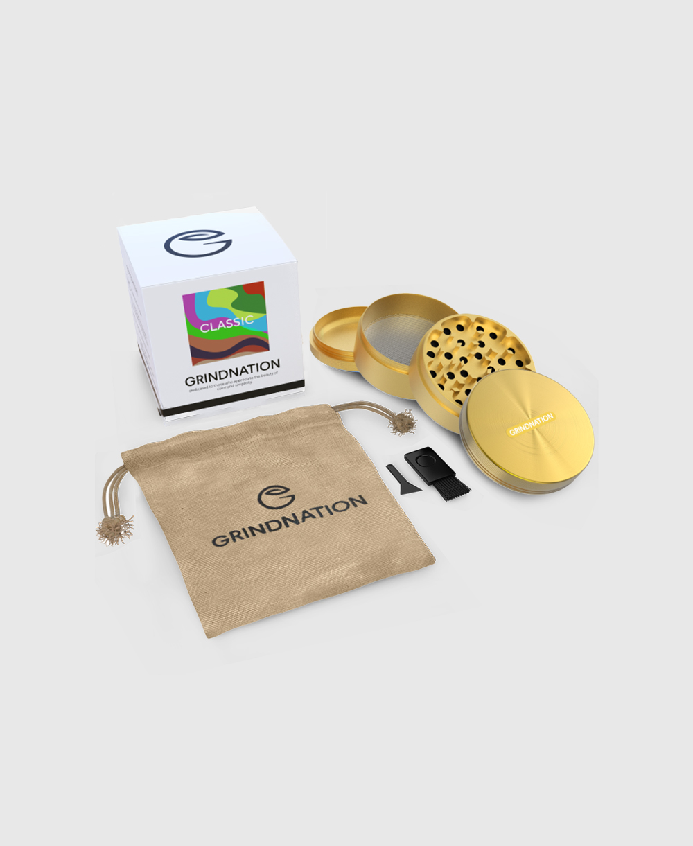 Pill Logo Grinder Gold